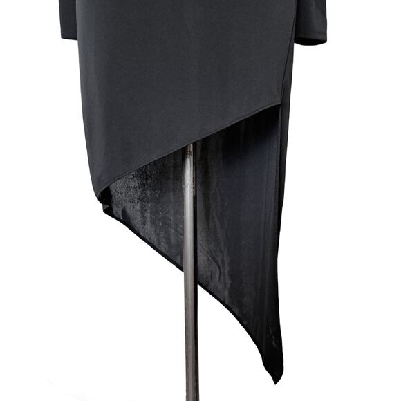 DKNY Black Asymmetric Jersey Dress Size Small Long Sleeve Mini to Midi - Picture 4 of 9